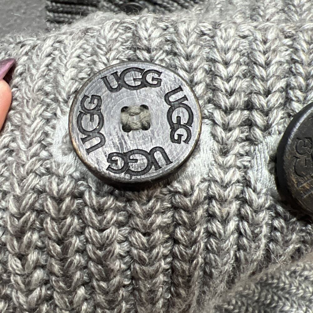 UGG Classic Cardy Boots Gray Knit Uncycled Wool Pull-On Winter 5819 Size 7 - Picture 8 of 14